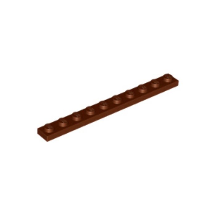 LEGO 4477 Płytka 1 x 10 Reddish Brown 1szt.