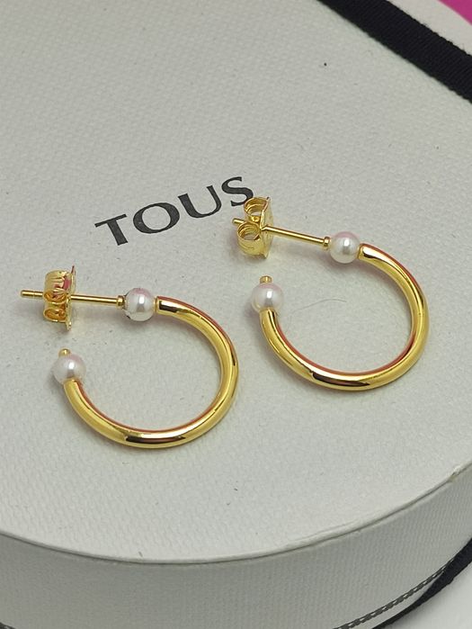 Kolczyki z perłą naturalną żółte srebro vermeil 925