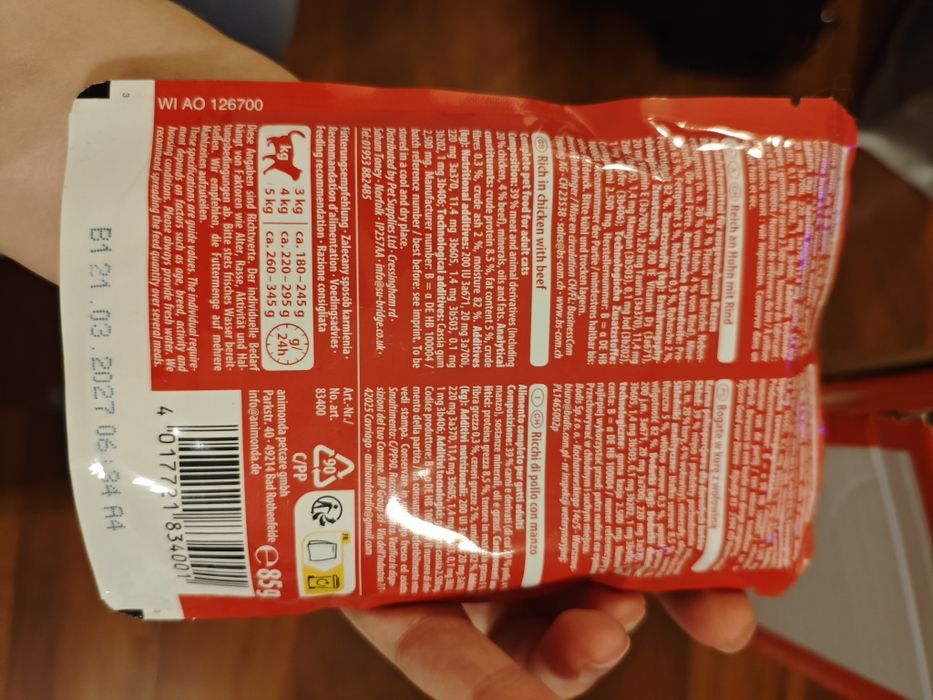 Saszetki Animonda feinstein dla kota 14 sztuk po 85 g