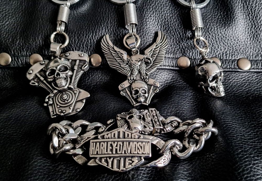 Czaszka orzeł silnik chopper brelok motocyklowy do kluczy Harley Honda