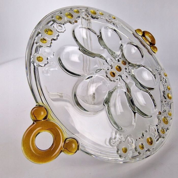 Piękna Patera na jajka Vintage Walther Glas Lata 70