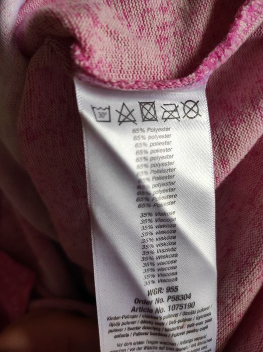 Y.F.K 146 bluza cienka różowa sweter kaptur cekiny