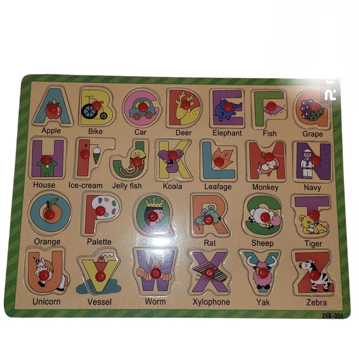 Nowa drewniana układanka Alfabet puzzle #112