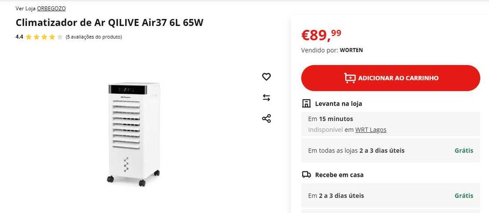 Climatizador Ventoinha Ventilador Humidificador QILIVE 6L 65W