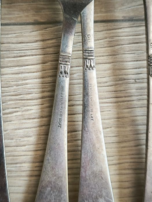 Przedwojenne sztućce plater Pelowski Centra Warszawa