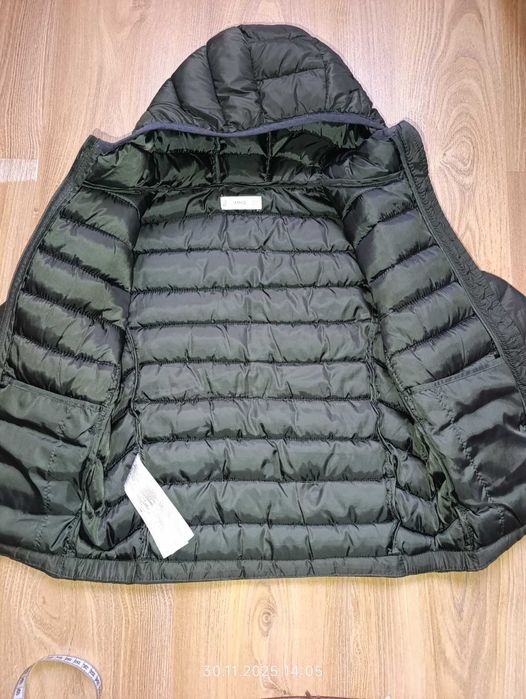 Стильна демісезонна куртка Mango Kids, (зелена, р. 116)