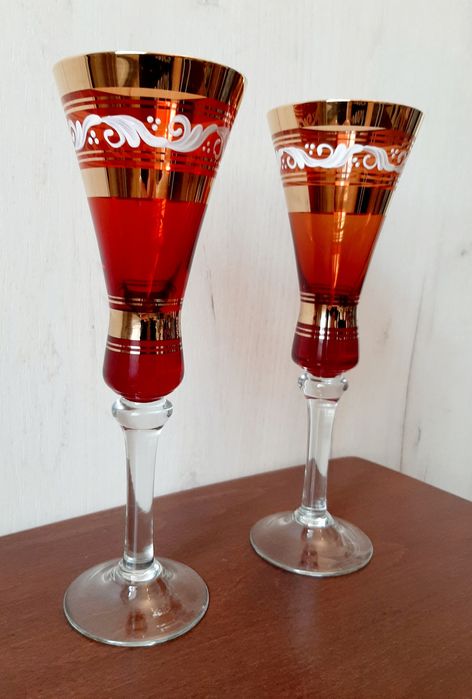 Келихи з кольорового скла розписані - 2 шт.