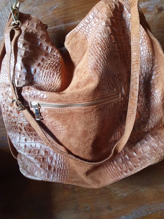 Mala de camurça camel