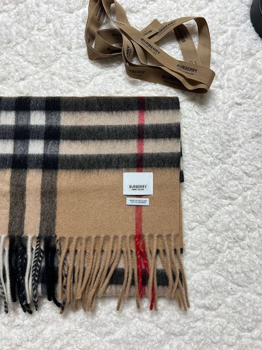 Szalik Burberry beżowy 100% kaszmir