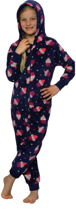 2726 Ciepła Polarowa Jesienna Dziecięca Piżama Dla Dziewczynki 110/116