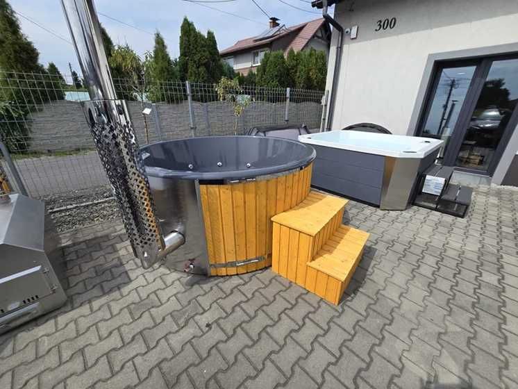 Balia ogrodowa z piecem, jacuzzi, sauna, ruska bania, spa