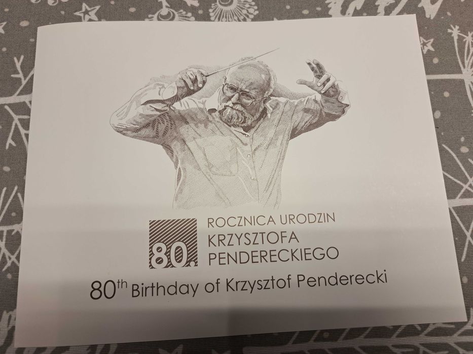 Banknot kolekcjonerski 80 rocznica urodzin Krzysztofa Pandereckiego