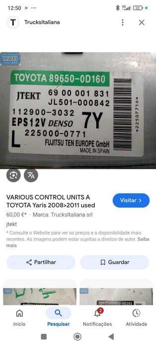 Coluna de Direção Elétrica - Toyota Yaris