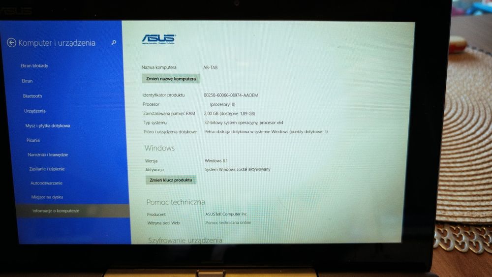 ASUS Transformer T100TA Z3740/2GB/32+500/Win8.1+st.dok - stan wzorowy
