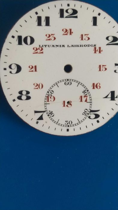 Lituania Laikrodis,porcelanowa tarcza,zegarek kieszonkowy,antyk