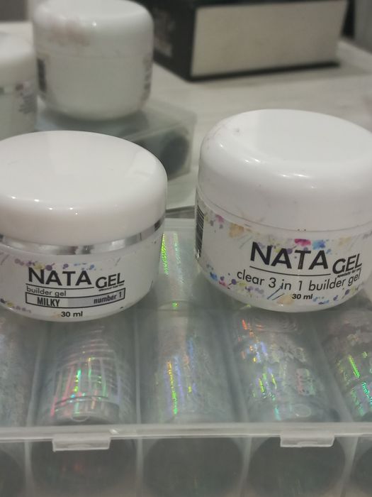 Набор для наращивания ногтей гели , ленты фольга