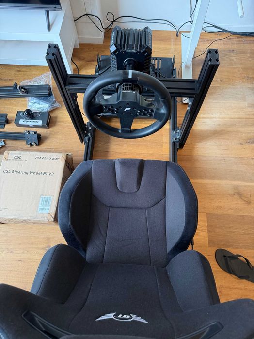Cockpit Simracing GT Omega Prime Lite + Fanatec CSL DD 8NM (Loadcell) + GT Omega RS12 | Completo, Como Novo, c/ Faturas