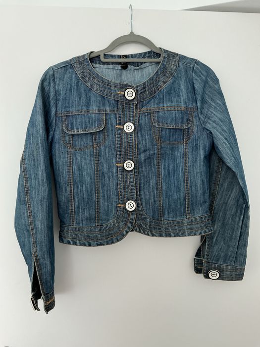 Kurtka katana jeans xs s ozdobne guziki