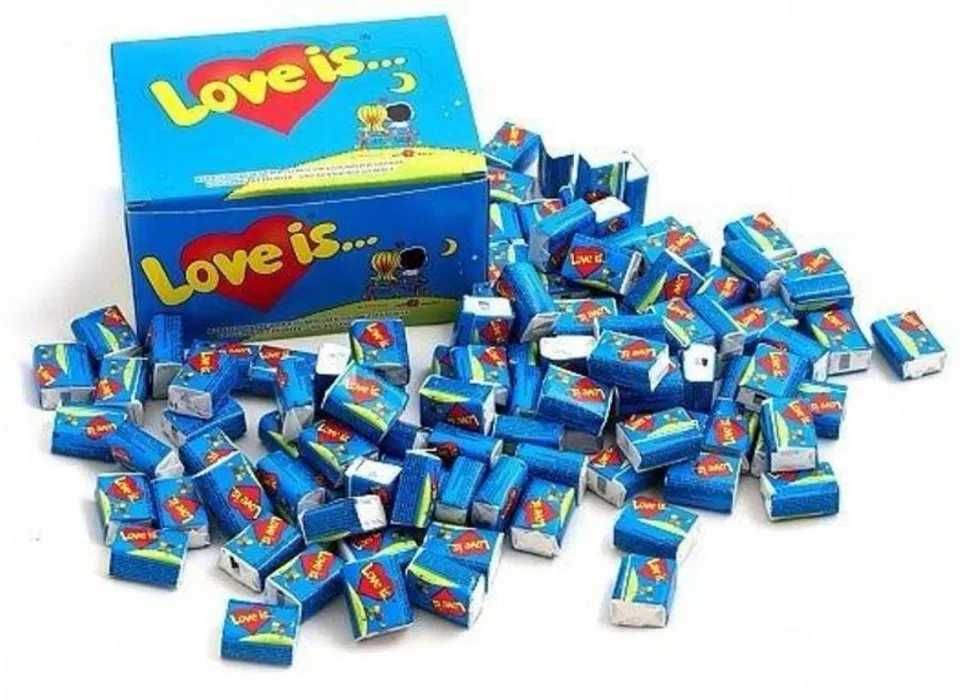 Жуйки Love is полуниця - банан жувальна гумка лові іс