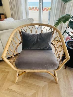 IKEA Stockholm rattan chair with cussions