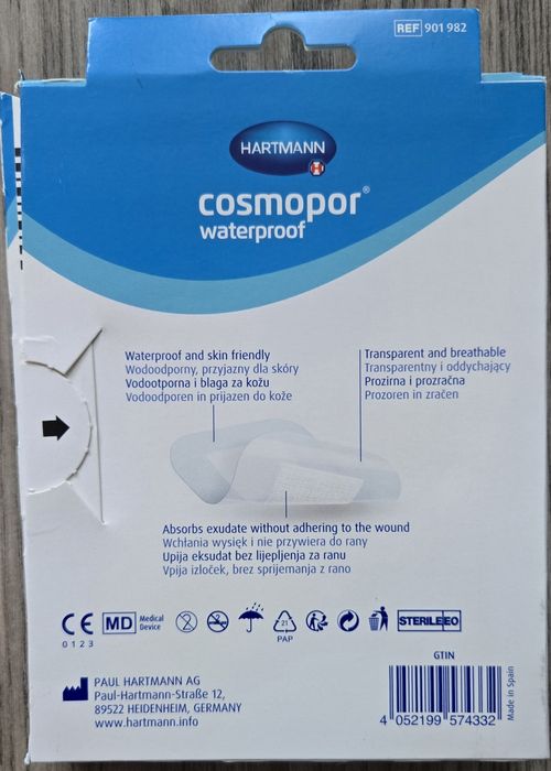 Cosmopor waterproof sterile 10cm x 8cm opatrunek wodoodporny