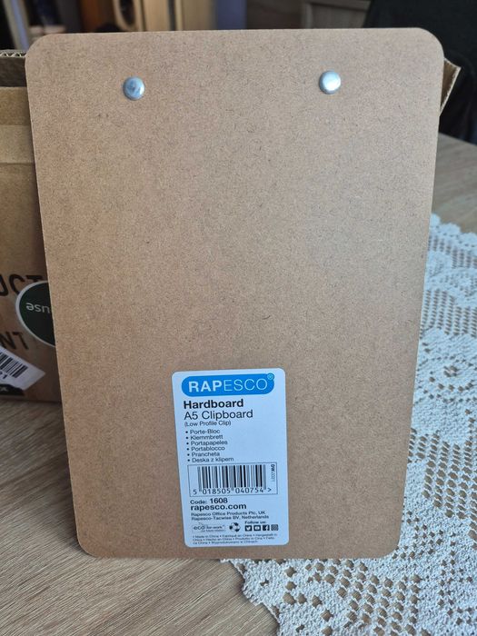 Podkładka z klipsem Rapesco A5 Clipboard Hardboard EKO – Stan Nowy! cena za 12szt.