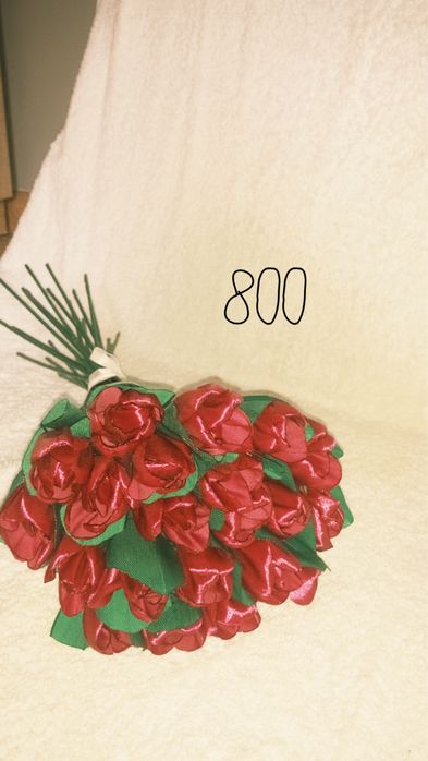 Букет з атласної стрічки