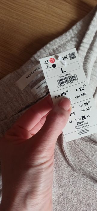 Spodnie damskie reserved beżowe szeroka nogawka, rozmiar L