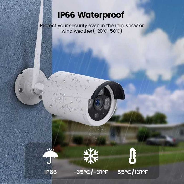 CCTV Sistema Vídeo Vigilância NVR + 8 Câmaras HD Sem Fios WiFi (NOVO)