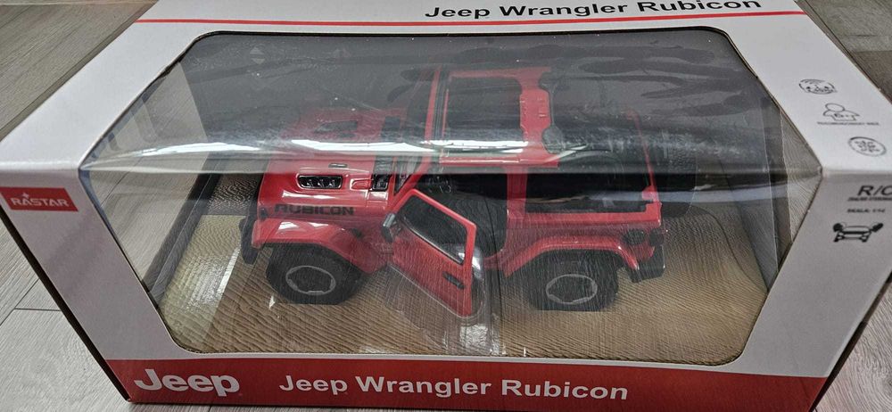 Samochód Jeep Wrangler Czerwony zdalnie sterowany.