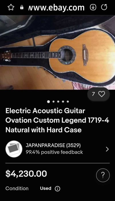Гитара Ovation Custom Legend Модель 1719