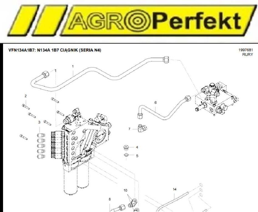 Rurka od filtrów hydrauliki Valtra N4