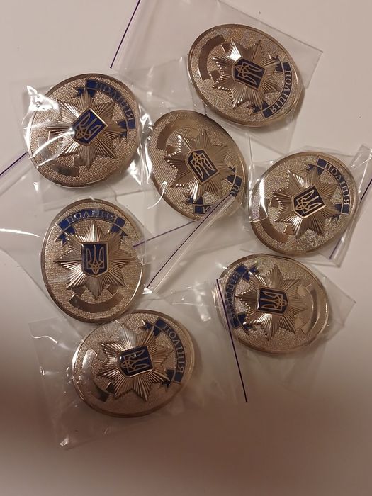 Жетони поліції, нанесення номера