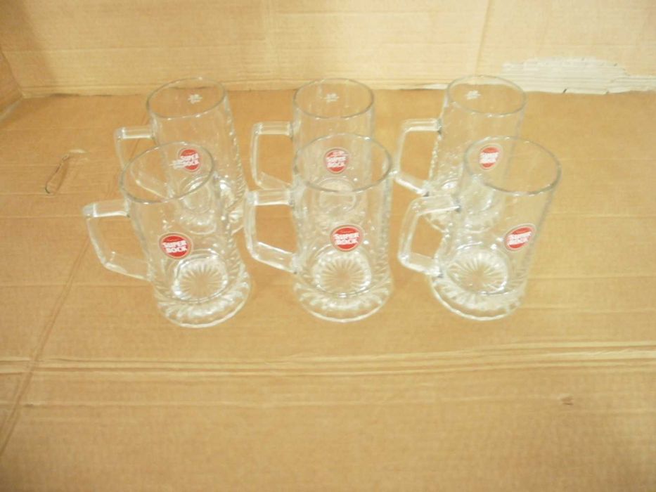 6 canecas de vidro de cerveja