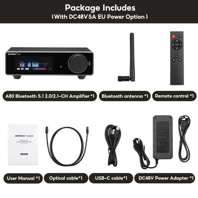 AIYIMA A80 TPA3255 PFFB. З оригінальним блоком живлення: 7 700 грн