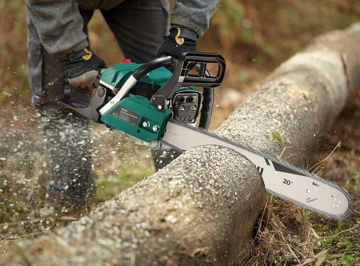 ZESTAW Mocna Piła Spalinowa pilarka łańcuchowa 5,7KM do drewna 58cm3