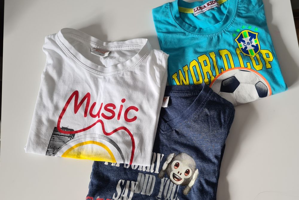 Zestaw koszulek t-shirt emotka piłka 116