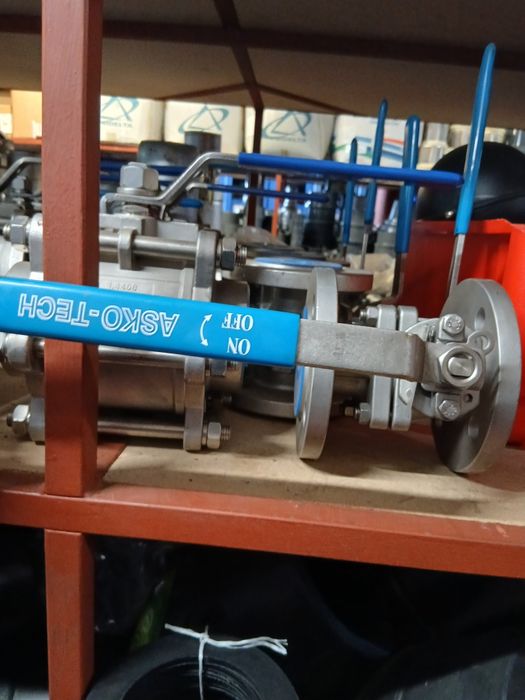 Zawór kulowy DN40 PN16 1.4408 ASKO-TECH – kołnierzowy
