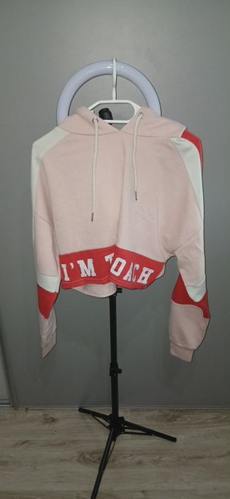 Różowa bluza z kapturem Krótka