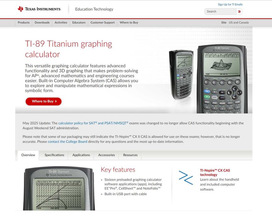 Calculadora Gráfica Texas Instruments TI-89 Titanium