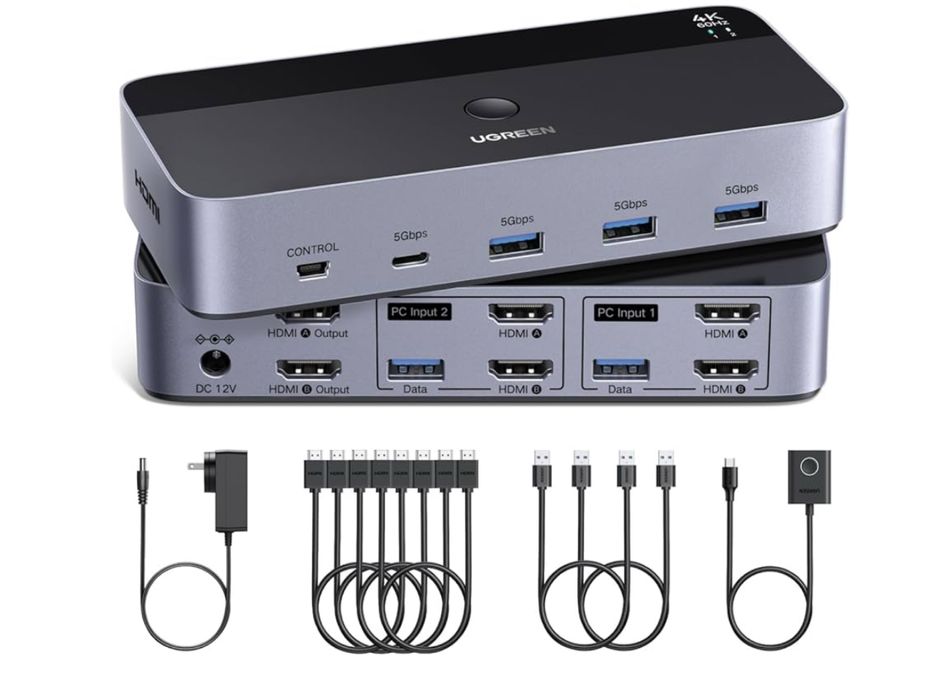 KVM Switch Ugreen  HDMI Dual Monitor KVM Switch 2 in 2 out 4k 60Hz