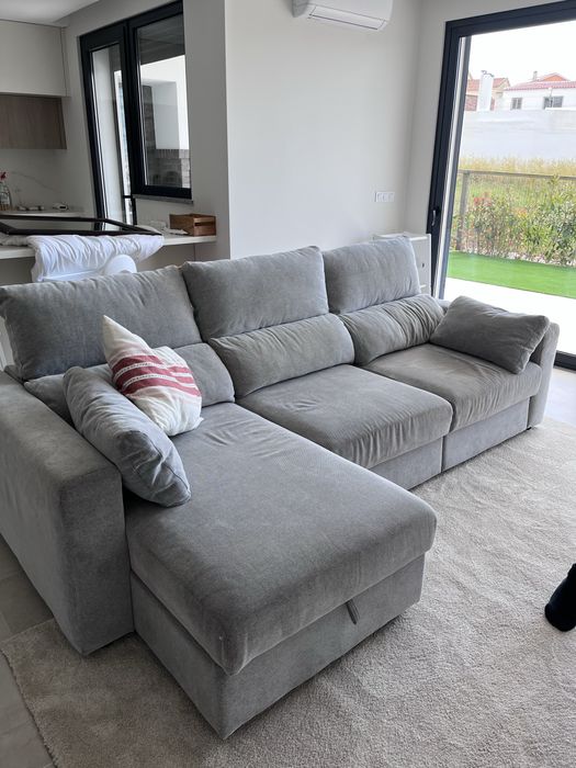Sofá Cama com Chaise Longue IKEA Ekilstuna