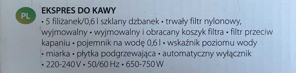 Ekspres do kawy TZS FIRST Austria – sprawny, do domu/biura