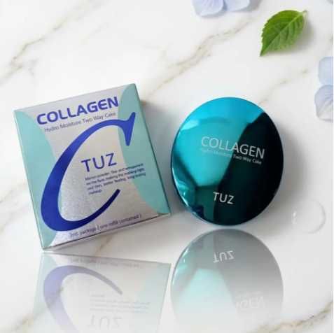 Матуюча пудра для обличчя Tuz Collagen Hydro Moisture 2 в 1 зі змінним блоком (рефіл), Oil Control