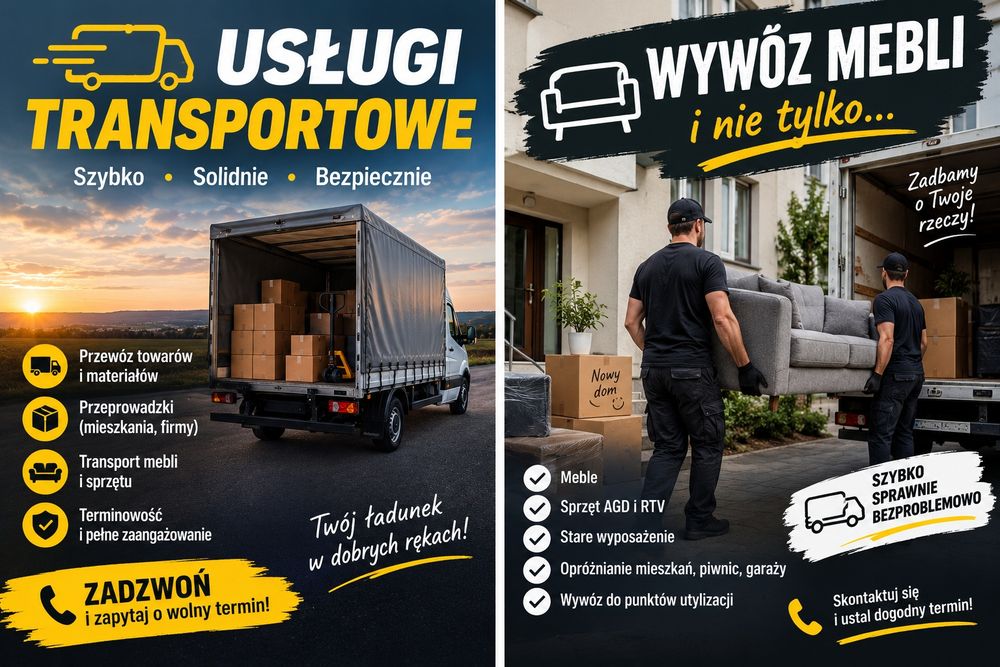 Transport Przeprowadzki przewoz mebli,sprzetów,drzewa,węgla itp.Wywóz