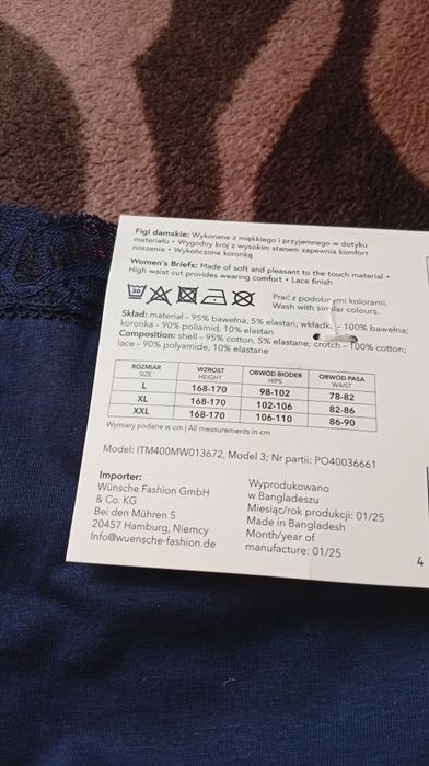 Majtki damskie xl