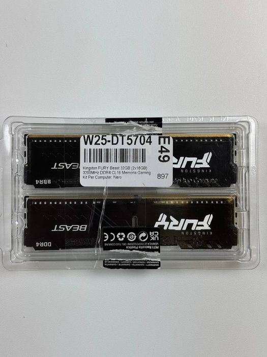 Оперативна память Kingston Fury Beast DDR4 DIMM 2x16GB 3200Mz CL16 XMP