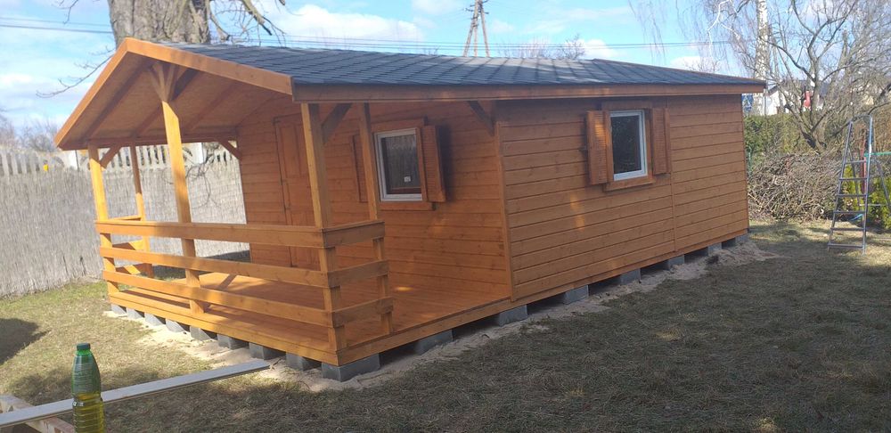 Domki drewniane ogrodowe letniskowe SINNESRO 24mkw