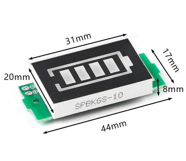 Индикатор уровня заряда Li-ion аккумулятора 1s 2s 3s 4s 5s 6s 7s 8s