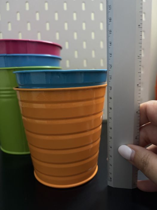 Conjunto 5 vasos/cachepots metálicos coloridos – decoração